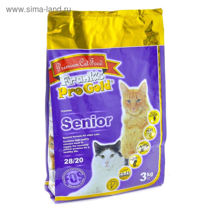 Сухой корм Frank's ProGold для пожилых кошек, 28/20, 3 кг - Фото 1