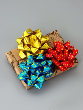 Подарочный Бант - звезда №10, для упаковки подарков, набор 6 шт. МИКС 2909433