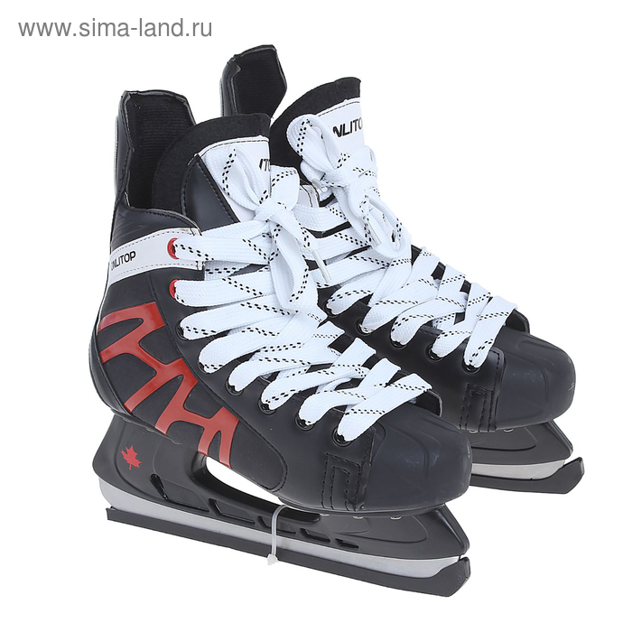 Коньки хоккейные 206Р black, разм. 38 в пакете - Фото 1