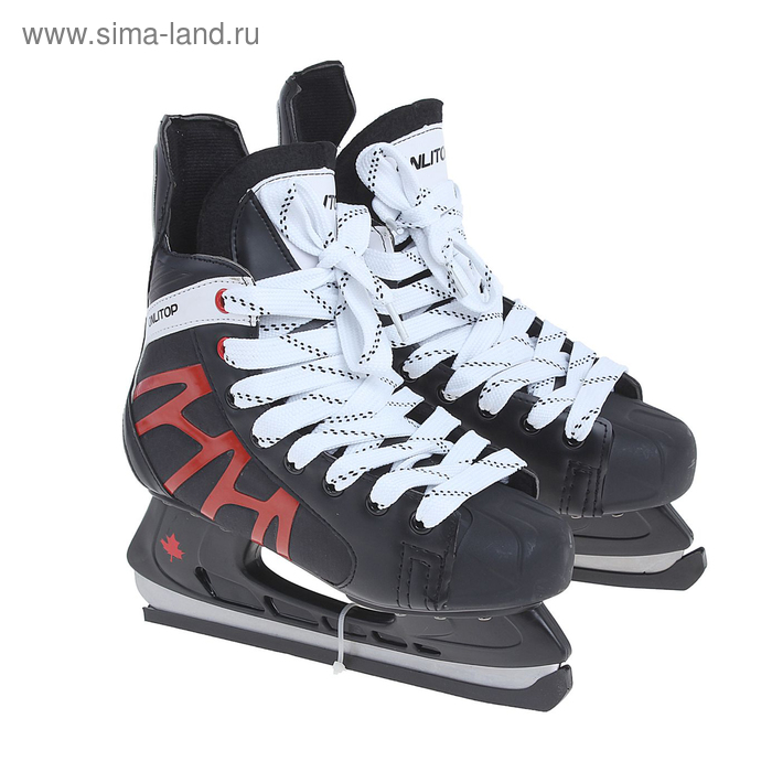 Коньки хоккейные 206Р black, разм. 40 в пакете - Фото 1