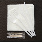 Набор одноразовой посуды «Шашлычный №1», 6 персон, цвет белый, чёрный - Фото 2