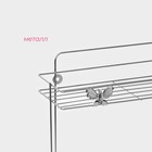 Полка для ванной Доляна «Бабочки», двухъярусная, 28×10.5×31 см, хромированная - Фото 4