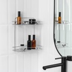 Полка для ванной Доляна «Бабочки», двухъярусная, 28×10.5×31 см, хромированная - Фото 2