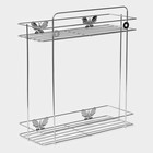 Полка для ванной Доляна «Бабочки», двухъярусная, 28×10.5×31 см, хромированная - Фото 8