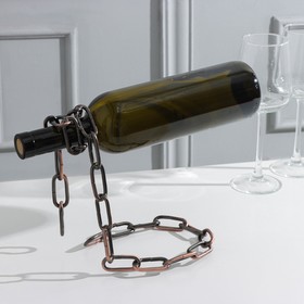 Подставка для бутылки Доляна «Цепь», 8,5×13×19 см, цвет коричневый