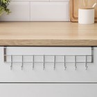 Вешалка на дверь на 8 крючков Доляна «Блеск», 36×9×2 см, хром - Фото 4