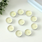 Набор свечей чайных, 10 шт., 6 г, бело-зелёный - Фото 2