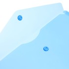 Папка-конверт на кнопке А5, 180 мкм, Calligrata Office, полупрозрачная, синяя - Фото 3