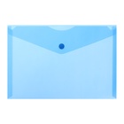 Папка-конверт на кнопке А5, 180 мкм, Calligrata Office, полупрозрачная, синяя - Фото 3