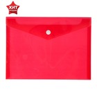 Папка-конверт на кнопке А5, 180 мкм, Calligrata, полупрозрачная, красная - фото 298482366