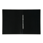 Папка с пружинным скоросшивателем А4, 500 мкм, корешок 15 мм, Calligrata, до 100 листов, чёрная - Фото 2
