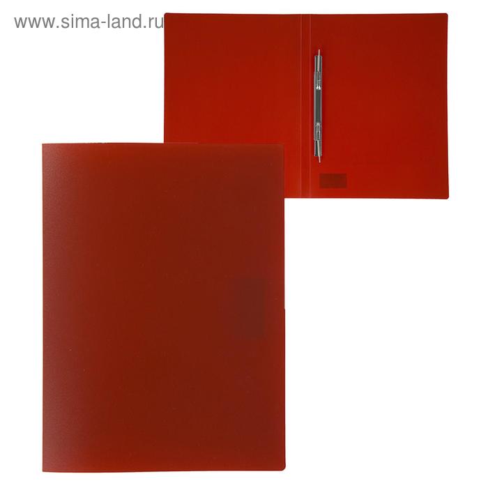 Папка с пружинным скоросшивателем А4, 500 мкм, корешок 15 мм, Calligrata, до 100 листов, красная - Фото 1