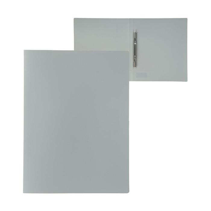 Папка с пружинным скоросшивателем А4, 500 мкм, корешок 15 мм, Calligrata, до 100 листов, серая - Фото 1