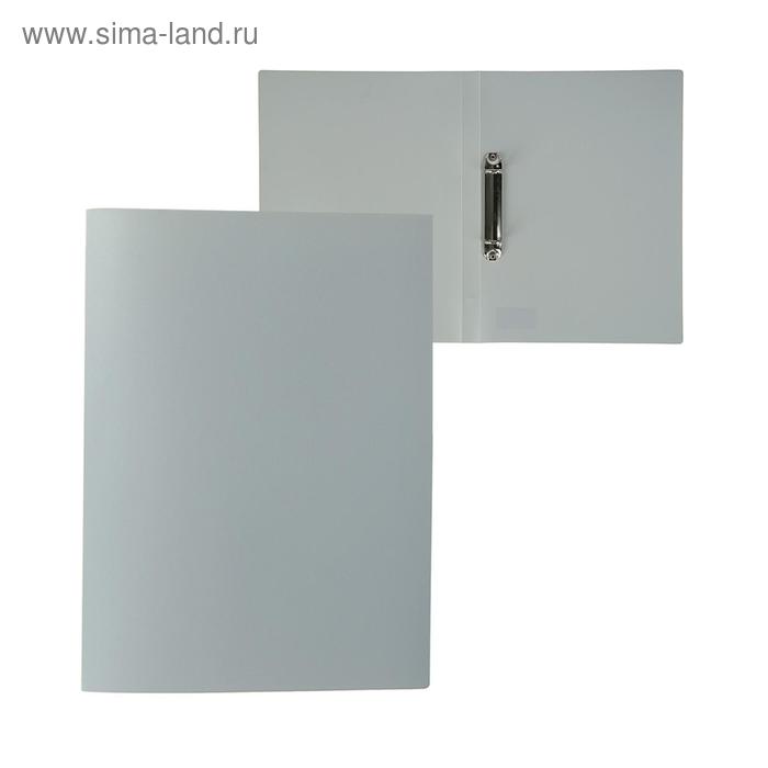 Папка на 2 кольцах А4, Calligrata, 18 мм, 500 мкм, серая - Фото 1