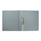 Папка на 2 кольцах А4, Calligrata, 27 мм, 700 мкм, внутренний и торцевой карман, серая - Фото 3