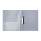 Папка на 2 кольцах А4, Calligrata, 27 мм, 700 мкм, внутренний и торцевой карман, серая - Фото 9