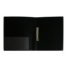 Папка на 2 кольцах А4, Calligrata, 27 мм, 700 мкм, внутренний и торцевой карман, черная - Фото 2