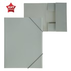 Папка на резинке А4, 500 мкм, Calligrata, корешок 4 мм, до 300 листов, тиснение «песок», серая - Фото 1