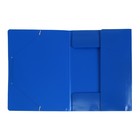 Папка на резинке А4, 500 мкм, Calligrata, корешок 4 мм, до 300 листов, тиснение "песок", синяя - Фото 3