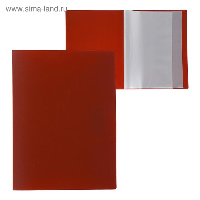 Папка с 20 вкладышами А4, 500 мкм, Calligrata, текстура «песок», красная - Фото 1