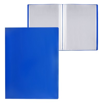 Папка с 20 вкладышами А4, 500 мкм, Calligrata, текстура «песок», синяя