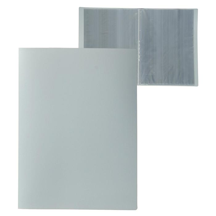 Папка с 30 вкладышами А4, 500 мкм, Calligrata, текстура «песок», серая - Фото 1