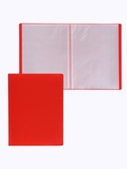 Папка с 30 вкладышами А4, 500 мкм, Calligrata, текстура «песок», красная - Фото 2