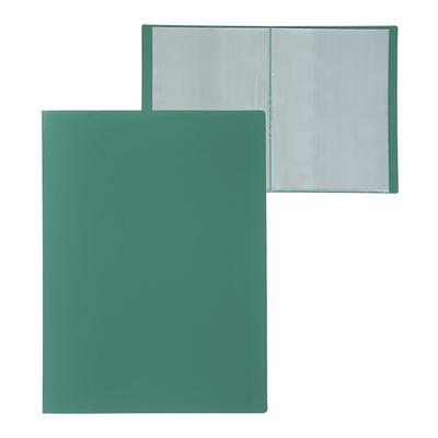 Папка с 30 вкладышами А4, 500 мкм, Calligrata, текстура «песок», зелёная