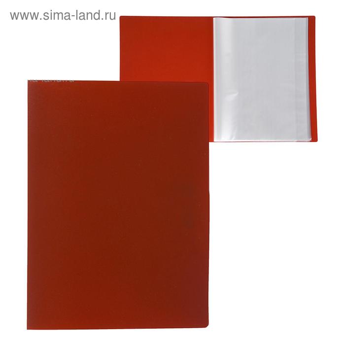 Папка с 40 вкладышами А4, 500 мкм, Calligrata, текстура «песок», красная - Фото 1