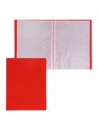 Папка с 40 вкладышами А4, 500 мкм, Calligrata, текстура «песок», красная - Фото 2