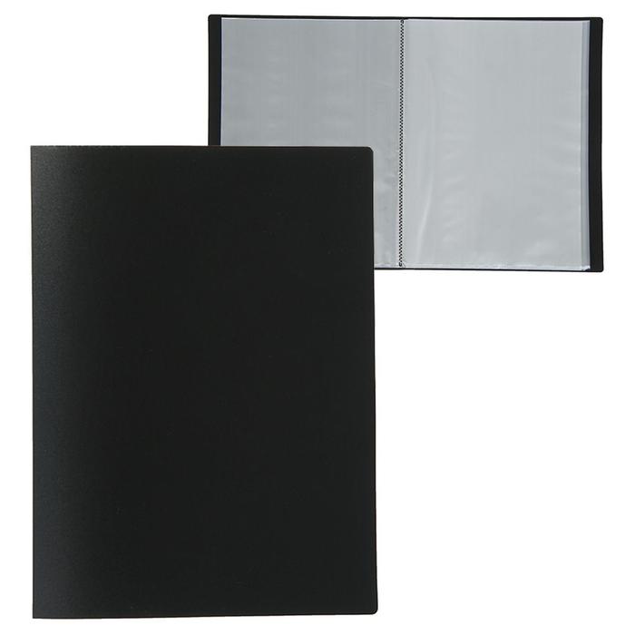 Папка с 60 вкладышами А4, 500 мкм, Calligrata, текстура «песок», чёрная - Фото 1