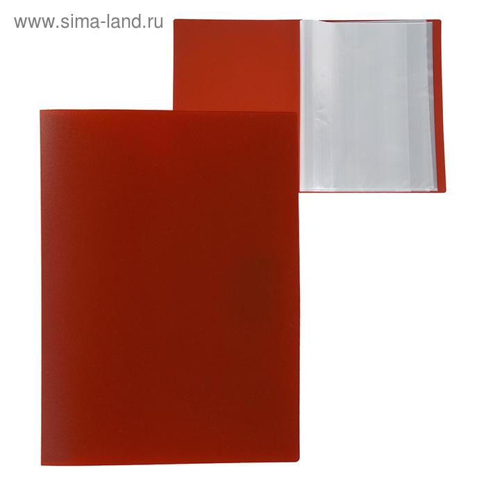 Папка с 60 вкладышами А4, 500 мкм, Calligrata, текстура «песок», красная - Фото 1