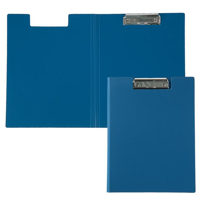 Папка-планшет с зажимом А4, 1.2 мм, Calligrata, пластик, синяя (клипборд с крышкой)