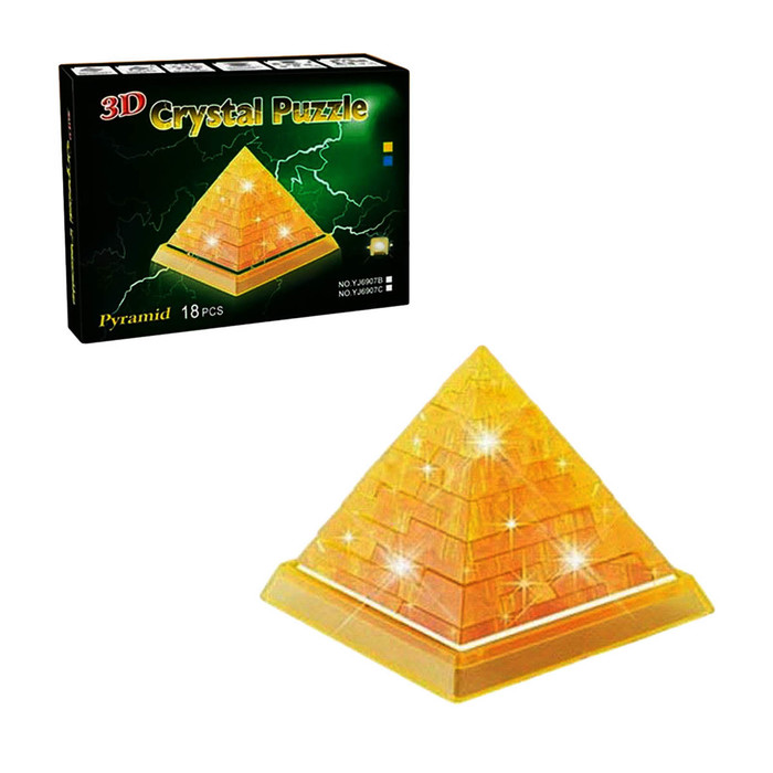 Пазл 3D кристаллический, "Пирамида", 18 деталей, цвета МИКС - Фото 1