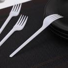 Вилка одноразовая «Стандарт», пластик, 15.5 см, столовая, белая - Фото 2