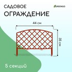 Ограждение декоративное, 35×220 см, 5 секций, пластик, терракотовое, ROMANIKA, Greengo - Фото 1