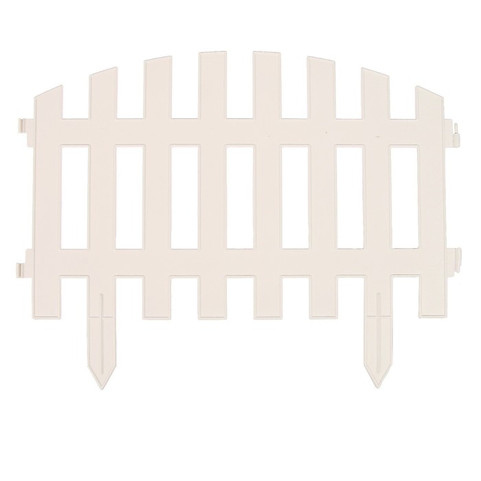 Ограждение декоративное, 35×210 см, 5 секций, пластик, белое, RENESSANS, Greengo