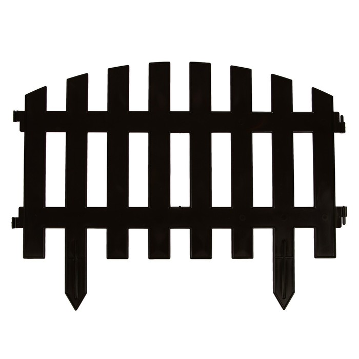 Ограждение декоративное, 35×210 см, 5 секций, пластик, коричневое, RENESSANS, Greengo