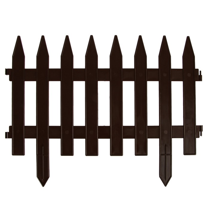 Ограждение декоративное, 35×210 см, 5 секций, пластик, коричневое, GOTIKA, Greengo
