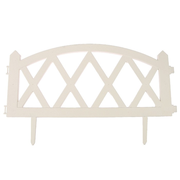 Ограждение декоративное, 35×232 см, 4 секции, пластик, белое, MODERN, Greengo