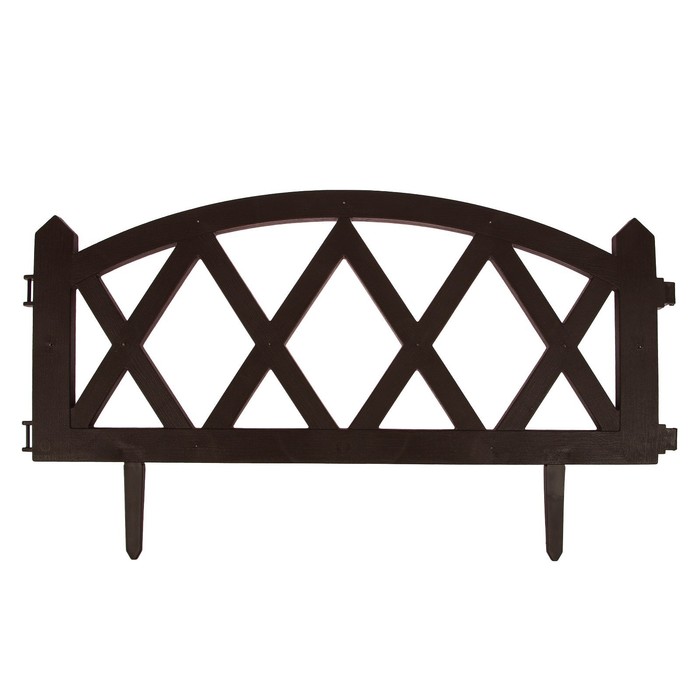 Ограждение декоративное, 35×232 см, 4 секции, пластик, коричневое, MODERN, Greengo