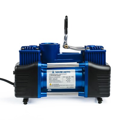 Компрессор автомобильный Торнадо АС-625ма, двухпоршневой, с инструментами, 60 л/мин, 216 W, 12 В, 10 атм