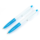 Ручка шариковая, автоматическая, корпус белый с синим держателем,стержень синий 0.5 мм - Фото 1