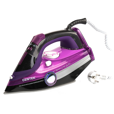 Утюг Centek CT-2327 VIOLET, 2600 Вт, керамическая подошва, 380 мл, фиолетовый