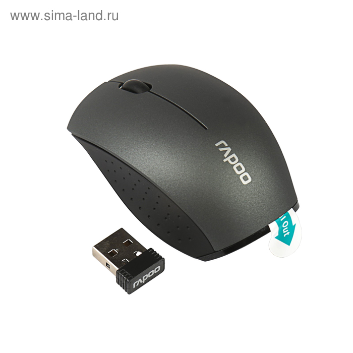 Мышь Rapoo 3360, беспроводная, оптическая, 1000 dpi, USB, зеленая - Фото 1