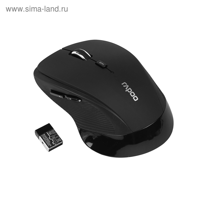 Мышь Rapoo 3910, беспроводная, оптическая, 1000 dpi, USB, черная - Фото 1