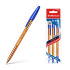 Набор ручек шариковых 3 штуки ErichKrause R-301 Amber Stick, узел 0.7 мм, чернила синие, длина линии письма 2000 метров, европодвес - фото 10309984