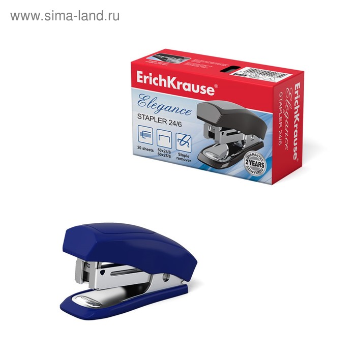 Степлер ErichKrause Elegance mini, № 24/6, 26/6, до 20 листов, микс - Фото 1