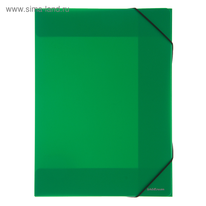 Папка на резинке А4 Erich Krause Classic, зелёная, корешок 37мм, толщина 600мкм, тиснение - песок - Фото 1