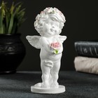 Фигурка гипс «Ангелочек с розочкой», 15×7.5×7.5 см - Фото 1